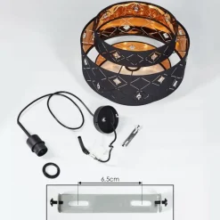 Lampes En Tissu-hofstein Suspension Trasancos Noir, 1 lumière