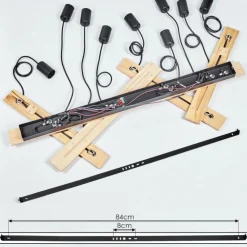 Lampes Vintages & Rétros-hofstein Suspension Treherne Écru, Noir, 9 lumières