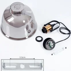 Suspension Verre Fumé-hofstein Suspension Trejos Laiton, Noir, 1 lumière