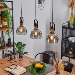 Suspension Verre Fumé-hofstein Suspension Trejos Noir, 3 lumières