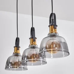 Suspension Verre Fumé-hofstein Suspension Trejos Noir, 3 lumières