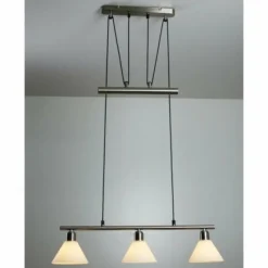 Luminaires Trio Suspension Trio 3751 Acier inoxydable, Nickel mat, 3 lumières