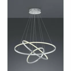 Luminaires Trio Suspension Trio Aaron LED Nickel mat, 1 lumière, Télécommandes, Changeur de couleurs