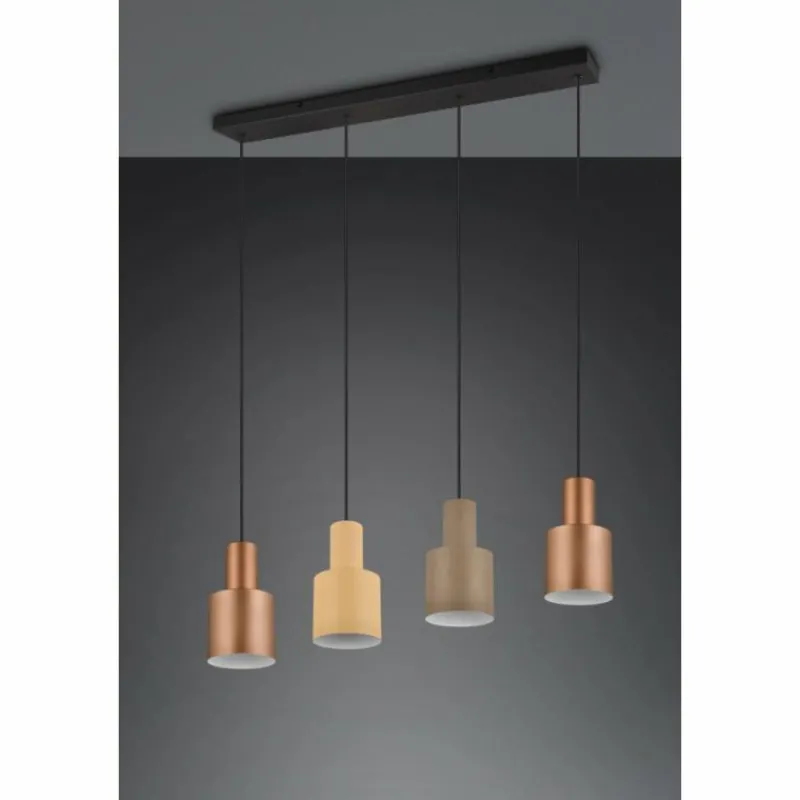 Luminaires Trio Suspension Trio AGUDO Noir, 4 lumières* Suspensions