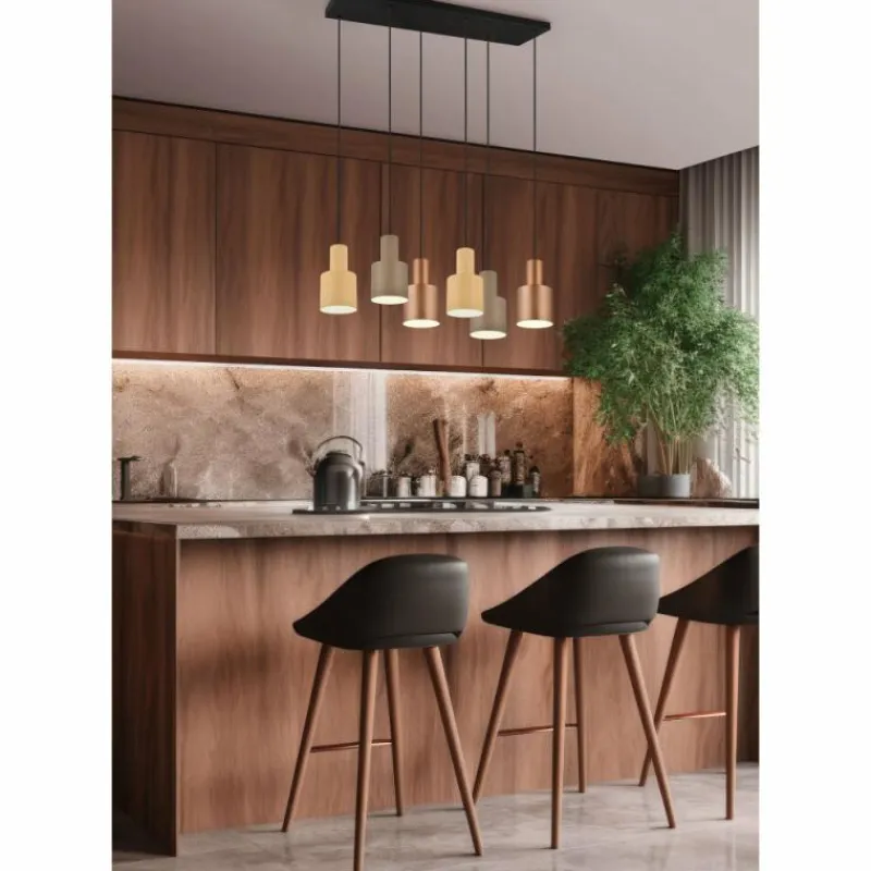 Luminaires Trio Suspension Trio AGUDO Noir, 6 lumières* Suspensions