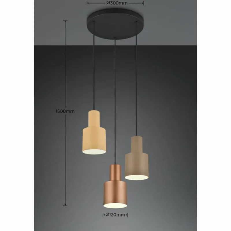 Luminaires Trio Suspension Trio AGUDO Noir, 3 lumières* Suspensions