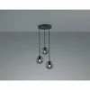 Suspension Verre Fumé-Luminaires Trio Suspension Trio Balini LED Anthracite, 3 lumières