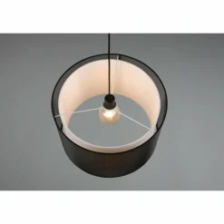 Lampes En Tissu-Luminaires Trio Suspension Trio Burton Noir, 1 lumière