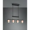 Lampes En Tissu-Luminaires Trio Suspension Trio Burton Noir, 4 lumières