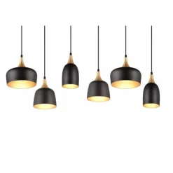 Luminaires Trio Suspension Trio Chiraz Noir, 6 lumières* Suspensions