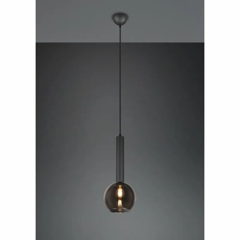Luminaires Trio Suspension Trio Clayton Noir, 1 lumière* Suspensions