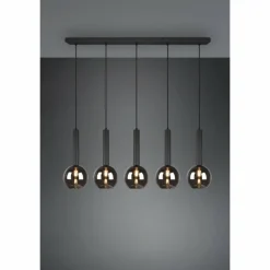 Luminaires Trio Suspension Trio Clayton Noir, 5 lumières* Suspensions