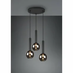 Luminaires Trio Suspension Trio Clayton Noir, 3 lumières* Suspensions