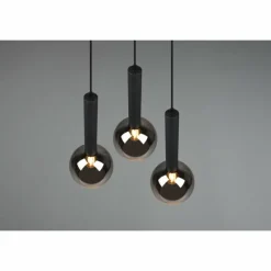 Luminaires Trio Suspension Trio Clayton Noir, 3 lumières* Suspensions