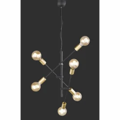 Luminaires Trio Suspension Trio CROSS Noir, 6 lumières* Suspensions