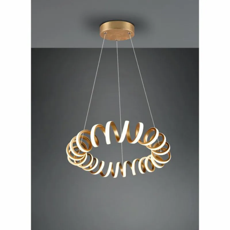 Lampes Dorées-Luminaires Trio Suspension Trio Curl LED Or, 1 lumière