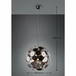 Luminaires Trio Suspension Trio Discalgo Noir, 6 lumières