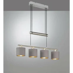 Luminaires Trio Suspension Trio GARDA Nickel mat, 4 lumières* Suspensions