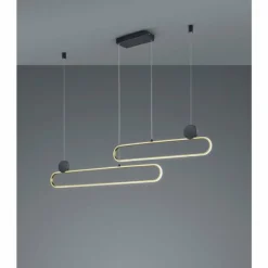 Luminaires Trio Suspension Trio Grant LED Laiton, Noir, 1 lumière* Suspensions