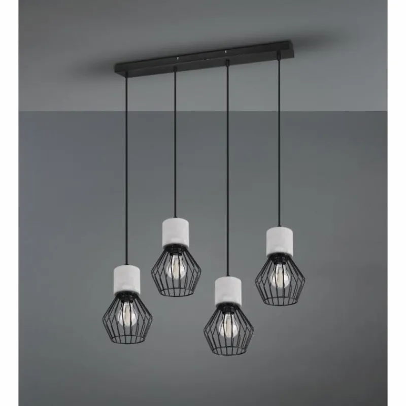 Luminaires Trio Suspension Trio Jamiro Noir, 4 lumières* Suspensions