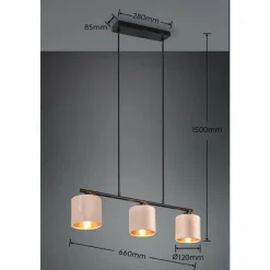 Luminaires Trio Suspension Trio JULIETA Noir, 3 lumières* Suspensions