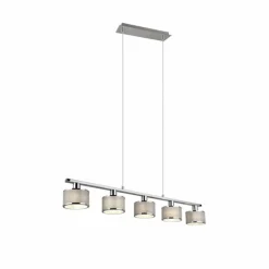 Lampes En Tissu-Luminaires Trio Suspension Trio KAPRUN Chrome, 5 lumières