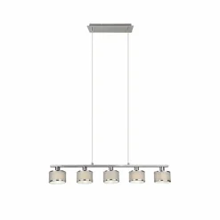 Lampes En Tissu-Luminaires Trio Suspension Trio KAPRUN Chrome, 5 lumières