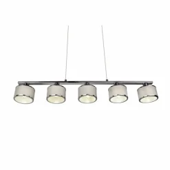 Lampes En Tissu-Luminaires Trio Suspension Trio KAPRUN Chrome, 5 lumières