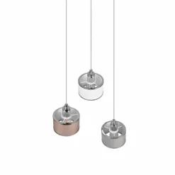 Lampes En Tissu-Luminaires Trio Suspension Trio KAPRUN Chrome, 3 lumières