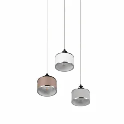 Lampes En Tissu-Luminaires Trio Suspension Trio KAPRUN Chrome, 3 lumières