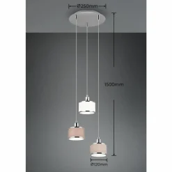 Lampes En Tissu-Luminaires Trio Suspension Trio KAPRUN Chrome, 3 lumières