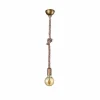 Style Boho-Chic-Luminaires Trio Suspension Trio Leuchten CORD Brun, Laiton, 1 lumière