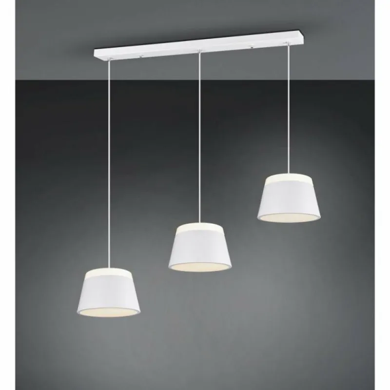 Luminaires Rustiques-Luminaires Trio Suspension Trio Leuchten BARONESS Blanc, 6 lumières