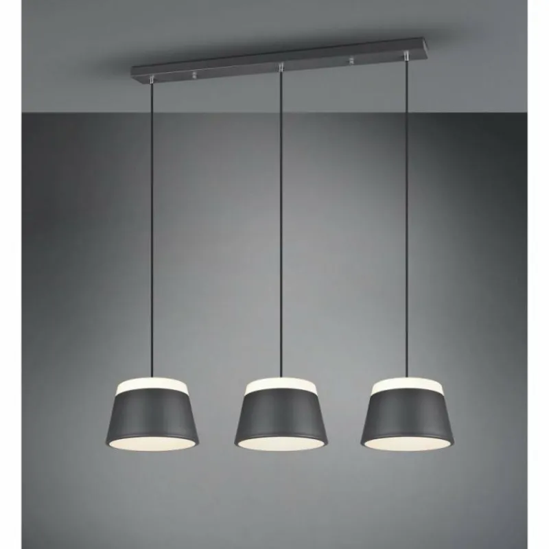 Luminaires Rustiques-Luminaires Trio Suspension Trio Leuchten BARONESS Anthracite, 6 lumières