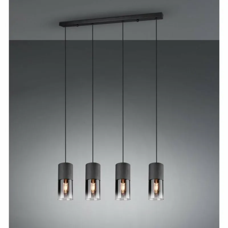 Luminaires Trio Suspension Trio Leuchten ROBIN Noir, 4 lumières