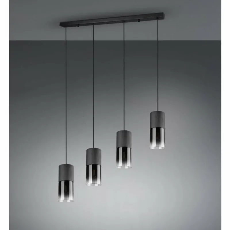 Luminaires Trio Suspension Trio Leuchten ROBIN Noir, 4 lumières