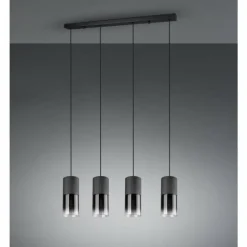 Luminaires Trio Suspension Trio Leuchten ROBIN Noir, 4 lumières