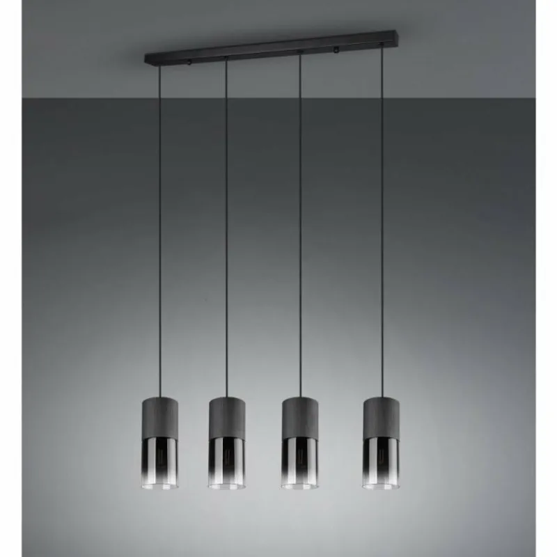 Luminaires Trio Suspension Trio Leuchten ROBIN Noir, 4 lumières