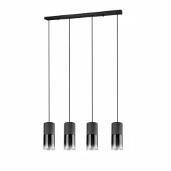 Luminaires Trio Suspension Trio Leuchten ROBIN Noir, 4 lumières