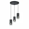 Luminaires Scandinaves-Luminaires Trio Suspension Trio Leuchten ROBIN Noir, 3 lumières