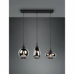 Luminaires Trio Suspension Trio Lumina Noir, 3 lumières
