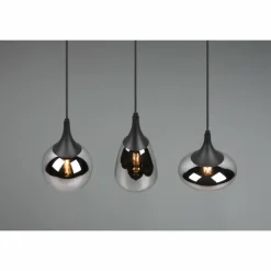 Luminaires Trio Suspension Trio Lumina Noir, 3 lumières