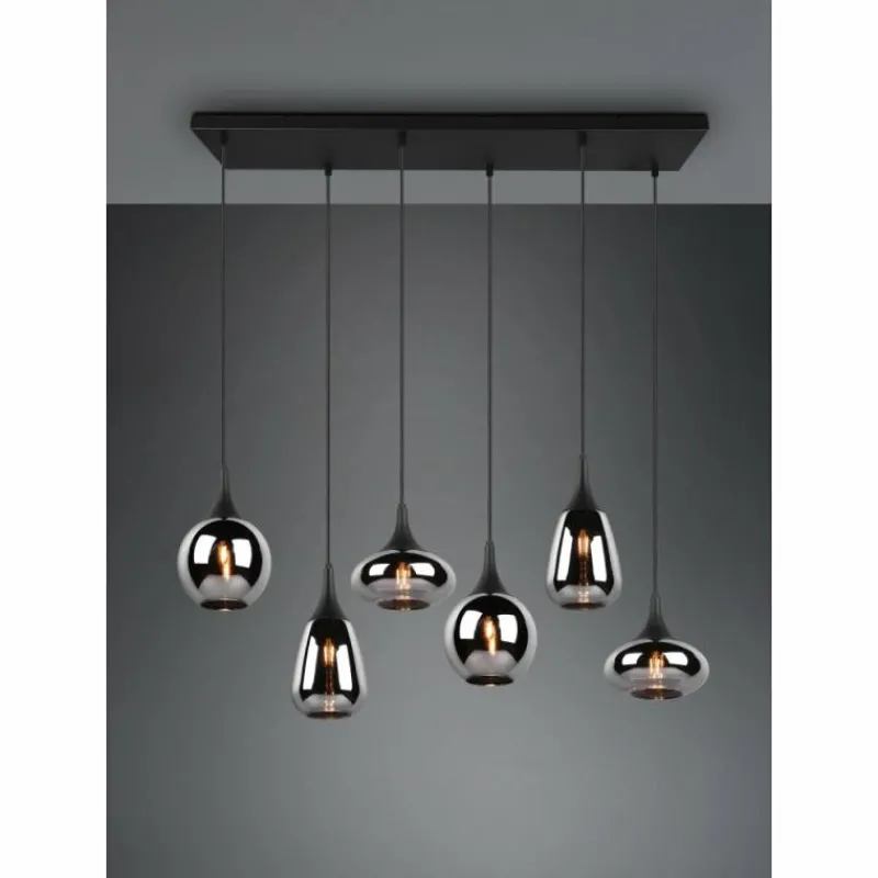 Luminaires Trio Suspension Trio Lumina Noir, 6 lumières