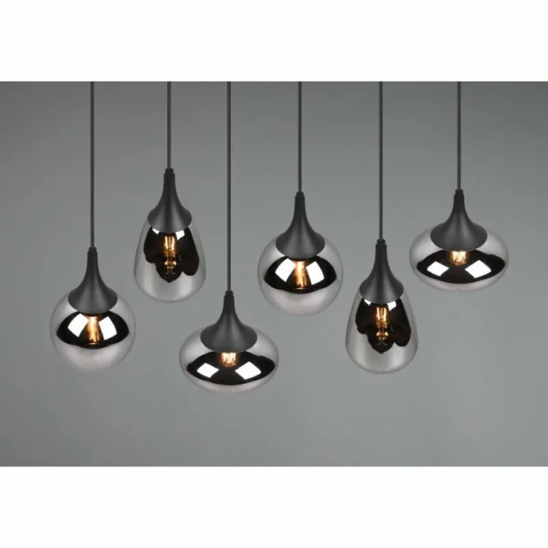 Luminaires Trio Suspension Trio Lumina Noir, 6 lumières