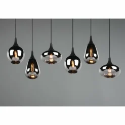 Luminaires Trio Suspension Trio Lumina Noir, 6 lumières