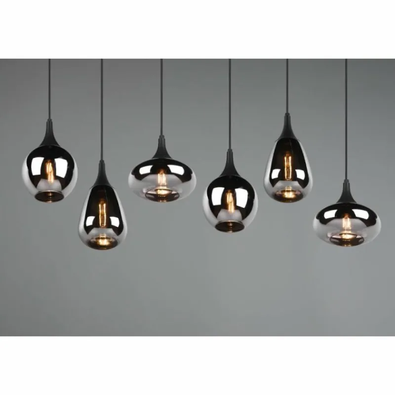 Luminaires Trio Suspension Trio Lumina Noir, 6 lumières