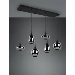 Luminaires Trio Suspension Trio Lumina Noir, 6 lumières