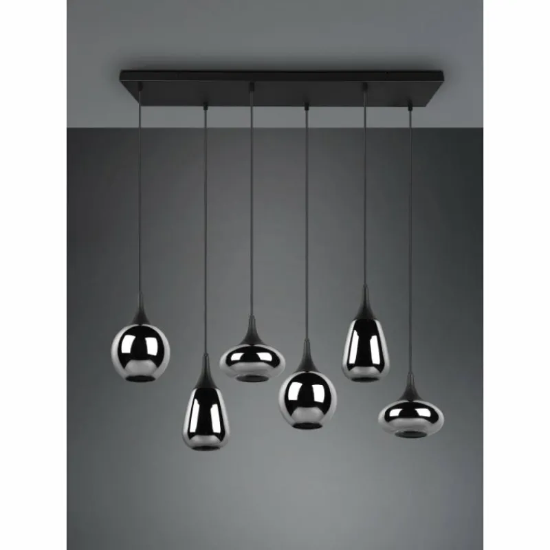 Luminaires Trio Suspension Trio Lumina Noir, 6 lumières