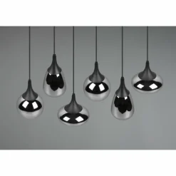 Luminaires Trio Suspension Trio Lumina Noir, 6 lumières
