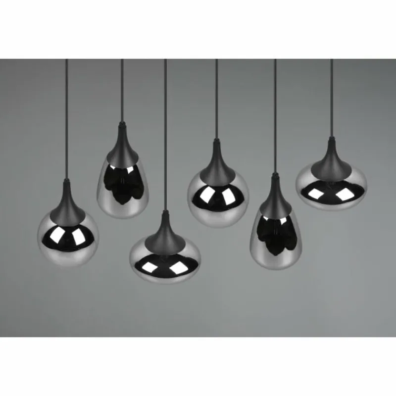 Luminaires Trio Suspension Trio Lumina Noir, 6 lumières